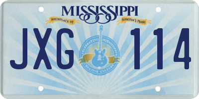 MS license plate JXG114