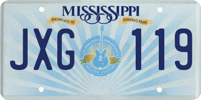 MS license plate JXG119