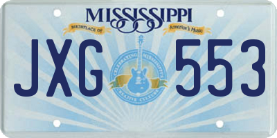 MS license plate JXG553