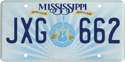 MS license plate JXG662