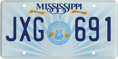 MS license plate JXG691