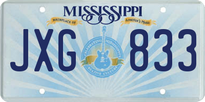 MS license plate JXG833