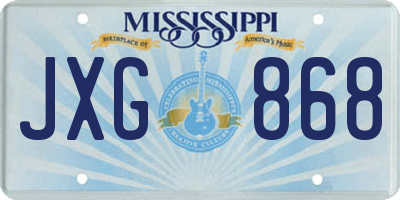 MS license plate JXG868