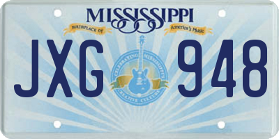 MS license plate JXG948