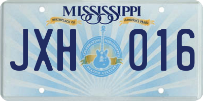 MS license plate JXH016