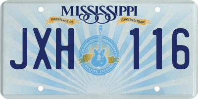 MS license plate JXH116