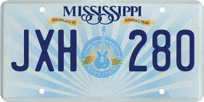 MS license plate JXH280