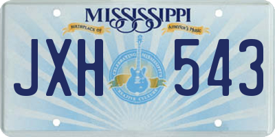 MS license plate JXH543