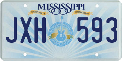 MS license plate JXH593