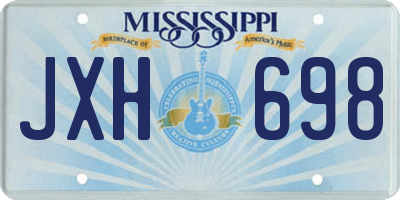 MS license plate JXH698