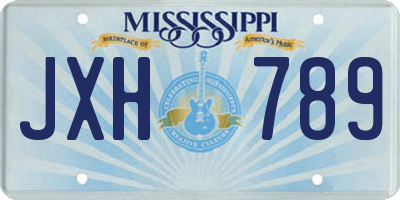 MS license plate JXH789