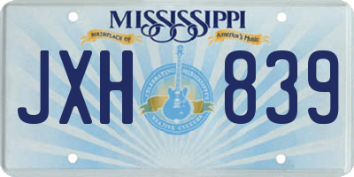 MS license plate JXH839