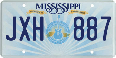 MS license plate JXH887