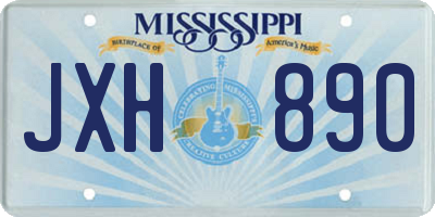 MS license plate JXH890