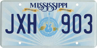 MS license plate JXH903