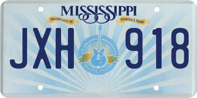MS license plate JXH918