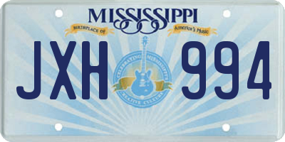 MS license plate JXH994