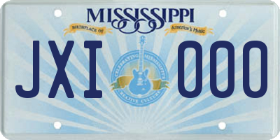 MS license plate JXI000