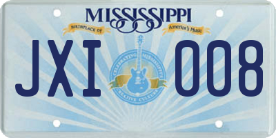 MS license plate JXI008