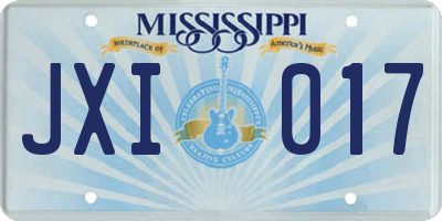 MS license plate JXI017