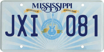 MS license plate JXI081