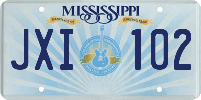 MS license plate JXI102
