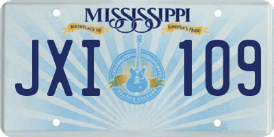 MS license plate JXI109