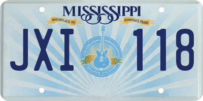 MS license plate JXI118