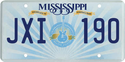 MS license plate JXI190