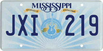 MS license plate JXI219