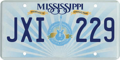 MS license plate JXI229