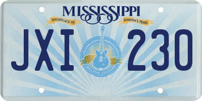 MS license plate JXI230