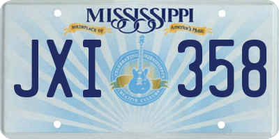MS license plate JXI358