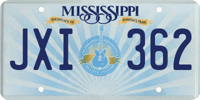 MS license plate JXI362