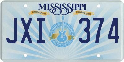 MS license plate JXI374
