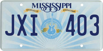MS license plate JXI403