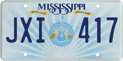 MS license plate JXI417