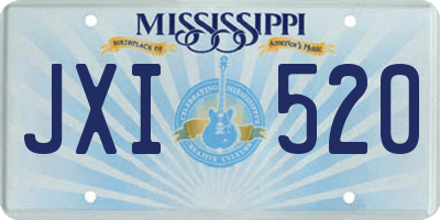 MS license plate JXI520