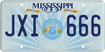 MS license plate JXI666
