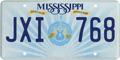 MS license plate JXI768