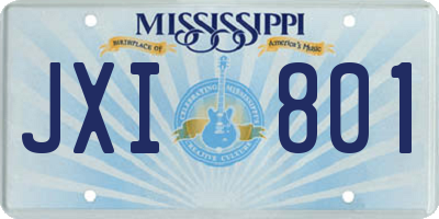 MS license plate JXI801