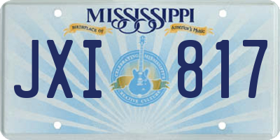 MS license plate JXI817