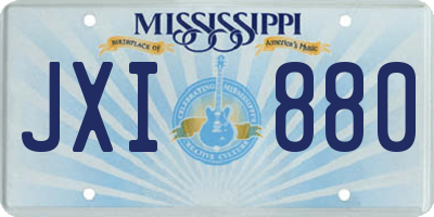 MS license plate JXI880