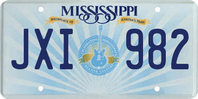 MS license plate JXI982