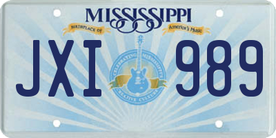 MS license plate JXI989