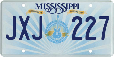 MS license plate JXJ227