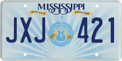 MS license plate JXJ421