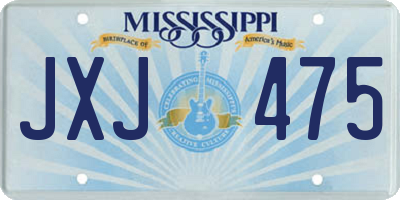 MS license plate JXJ475