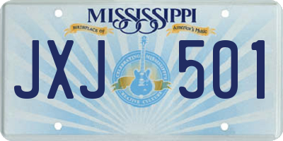 MS license plate JXJ501