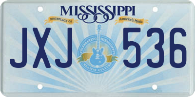 MS license plate JXJ536